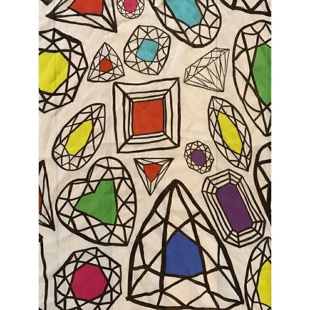 Anna Coroneo Silk Scarf abstract 42” x 42”
